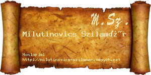 Milutinovics Szilamér névjegykártya